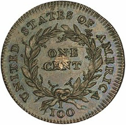 Reverse of 1792 Silver-Center Cent