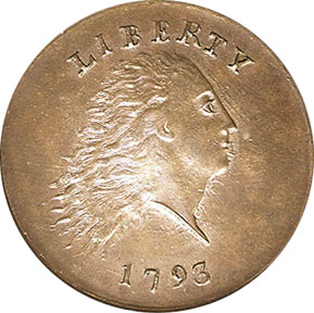 1793 Chain Cent Obverse