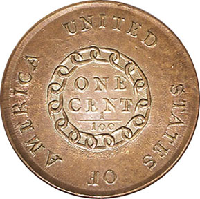 1793 Chain Cent Reverse