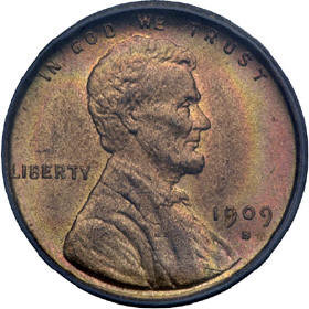 Obverse of 1909-S V.D.B. One Cent