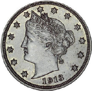Obverse of 1913 Liberty Head Five Cents - The Walton Specimen