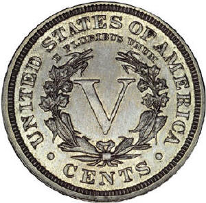 Reverse of 1913 Liberty Head Five Cents - The Walton Specimen