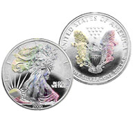 Colorized Lady Liberty Coin Obverse and Reverse